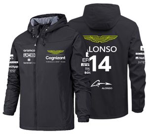 Heren jassen Aston Martin teamuniform nr. 14 Alonso Supporter jas Formule 1 racepak Moto winddichte top 230620