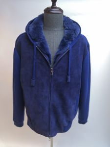 Vestes pour hommes automne et hiver loro cachemire tricot tricot à capuche bleu foncé piana