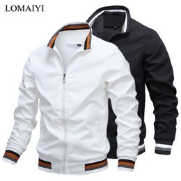 Vestes pour hommes Automne Veste Hommes Printemps Rayé Manteau Sur La Taille Mâle Coupe-Vent Blanc Manteaux Occasionnels Homme Bomber Été BM335 230203