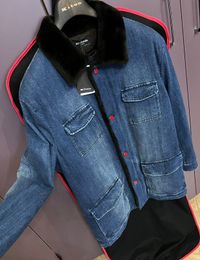 Vestes d'automne pour hommes, manteau décontracté en Denim avec doublure en vison kiton