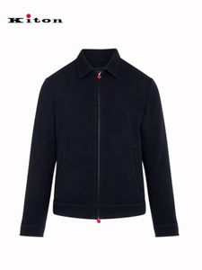 Chaquetas para hombre Otoño Kiton Lana Cachemira Mezclada Solapa suave Abrigos de negocios de punto