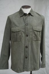 Mens Jackets Autumn loro piana Long-sleeved Green Velvet Jacket Casual Coat