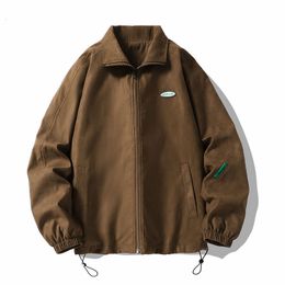 Jackets para hombres Autumn de gran tamaño chaqueta de bombardero hombres vintage holgado flolado moda coreana streetwear cremallera ropa de ropa exterior