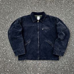 Hommes vestes automne Saint Michael veste de haute qualité tissu lourd lavé Vintage travail Denim manteau rue mode 230905