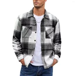 Vestes pour hommes Mabe à plaid chaud automne épaissage de chemise repeuple simple filles pignonnières veste olive temps froid randonnée en bas de gouttes