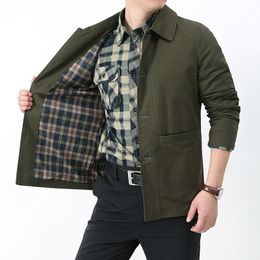 Hommes vestes automne hiver décontracté hommes veste col rabattu fermeture éclair manteaux survêtement mode épaissir Bomber Chaquetas Hombre 230804