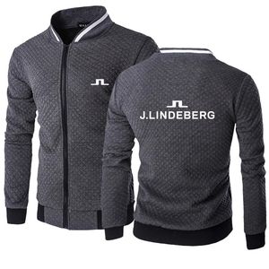 Mens Jackets Automne hiver hommes veste marque de mode hommes J Lindeberg imprimer veste zippée col montant haut hommes Golf coton veste manteau 230831