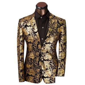 Vestes pour hommes vêtements de luxe pour hommes costumes veste veste golden floral slim fit costume homme robe de mariée taille xs-6xl livraison de gouttes