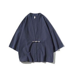 Vestes pour hommes Coton Lin Kimono Harajuku Style japonais Plus Taille Hommes Costume de samouraï Yukata Vêtements asiatiques Cardigan Femmes Veste 230803