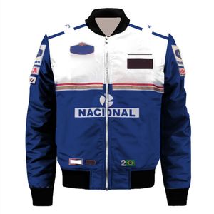 Herrenjacken Design Retro Pilotenjacke Brasilianischer Fahrer Sena Hip Jersey Racing Fan Memorial Top 230804