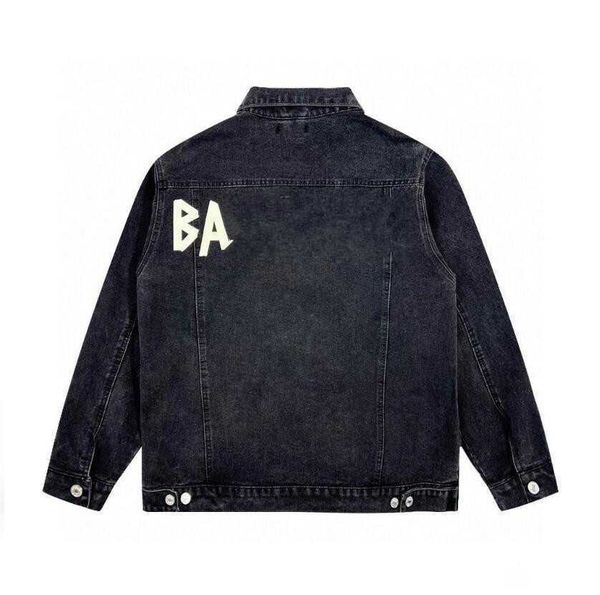 Mens Jackets Marque de créateurs Vestes pour hommes Vestes en jean Graffiti Blanc Speckle Print Vintage Wash Denim Veste Femmes Brodées BB Lettre Denim Manteaux Couples Tops C