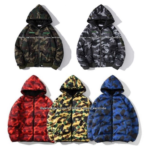 Hommes Vestes Designer Veste Automne Hiver Puffer Down Jacket A Bathing Ape Hommes Hoodies Designer Zip Up Hoodie Hommes Streetwear Vestes Hommes Coton Rembourré Vêtements