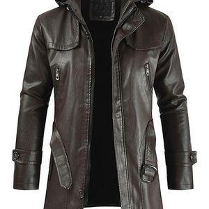 Heren Jassen Grade Mens Motorfiets Brando Style Biker Real Leather Hoodie Jacket Outwear Coat Overcoat Coffee XXlarge Jackets 220930