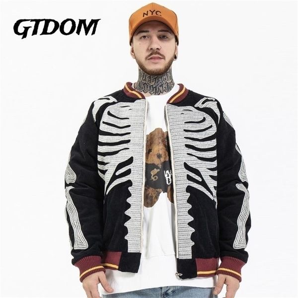 Chaquetas para hombre GTDOM Otoño Invierno ONeck estilo japonés Casual Vintage bordado terciopelo hueso terciopelo chaqueta de manga larga suelta 220930