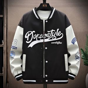 Chaquetas para hombre Hip Hop Varsity Baseball Moda Letras Impreso Patchwork Abrigos Harajuku Casual Loose College Style Jacket Unisex 230802