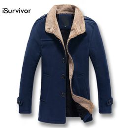 Herenjassen iSurvivor Heren Wollen mengsels Overjassen Jassen Jaqueta Masculina Heren Casual Mode Slim Fit Jassen Hombre 230906