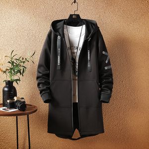 Mens Jackets Jacket 5xl print Hooded Long Coat Black Hip Hop Streetwear Outswear 230214