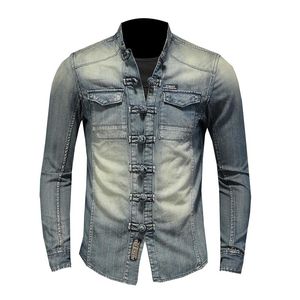 Vestes pour hommes chemises à manches longues en denim doux et confortable