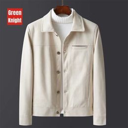 Mens Jackets Jacket Spring en herfst highd -kwaliteit Koreaanse modemerk ins werkkleding jeans flanel casual trench jas 220930