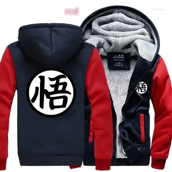 Vestes pour hommes Japon Anime D-dragons Sun Wukong Pull Ball z Coton rembourré Hiver Chaud À Capuche Flanelle Manteaux Tops Goku Baseball Jackers