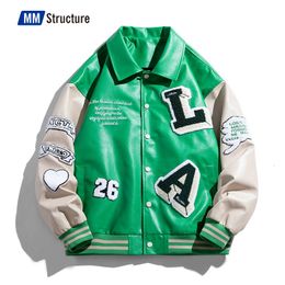 Hommes Vestes Lettres Broderie Patchwork Harajuku Varsity Veste Air Pilot Pardessus Baseball Manteaux Mâle Hip Hop Hommes 230725