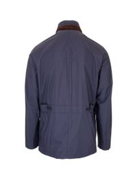 Vestes Homme Loro Piana Printemps Fermeture Éclair Manches Longues Bleu Foncé Manteau Veste Décontractée Tops