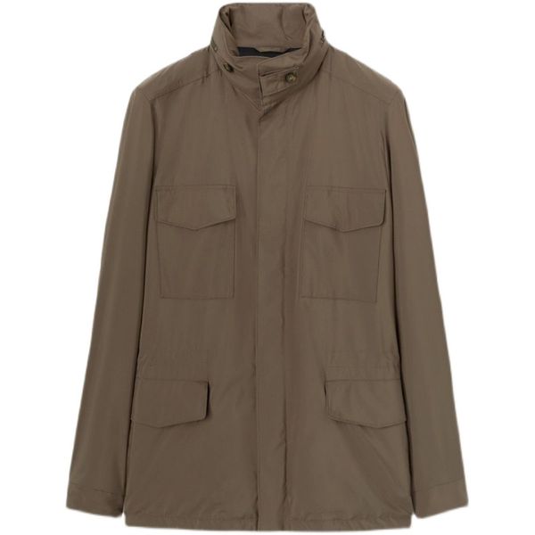 Vestes pour hommes Loro Piana Zipper à manches longues Army Green Jacket Manteaux décontractés avec plusieurs poches