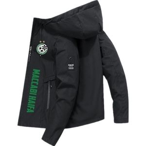 Vestes pour hommes Maccabi Haifa Bomber à capuche coupe-vent manteau zippé printemps automne sport décontracté vêtements de travail ajustés 221006