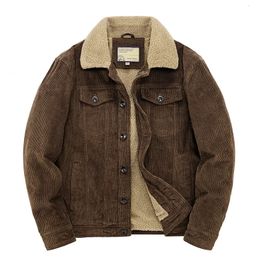 Herenjassen Heren Katoenen Gewatteerde Warme Losse Parka Jas Corduroy Korte Jas Heren Effen Windjack Met Rits Winter Casual Windscherm 231110