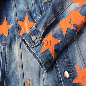 Heren Jackets Man Denim Jacket Heren Designer Jacket Men Jackets Mens Coat kleding Casual Rapel Neck Star Patches Vintage Fashion Slim Regular J230822