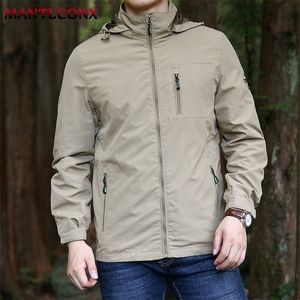 Mens Jackets MANTLCONX coupe-vent hommes vestes imperméable militaire à capuche veste manteau décontracté manteau mâle vêtements automne veste hommes 4XL 220912