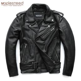 Mens Jackets MapLesteed Classic Motorcycle Jackets Men Lederen Jacket 100% Natural Cowhide Dik Moto Jacket Winter Sleeve 6167cm 6xl M192 220909