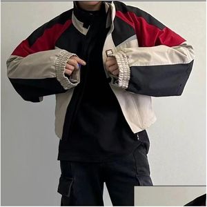 Mens Jackets Martine Rose Splited Workwear Vintage Racing Jacket Standing Neck Silhouet en Dames Coat Drop Delivery Apparel Clothi Dhiix