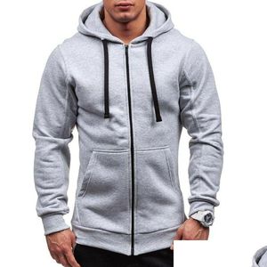 Vestes pour hommes meihuida automne hommes décontractés zip zip up poche chaude coton respirablaty sweatshirts swetshirts coat tops drop déliv dh6ja