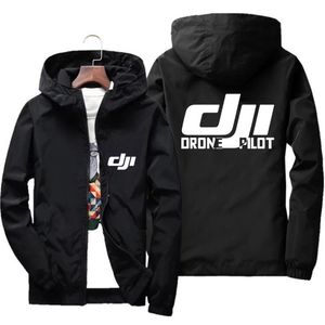 Mens Jackets Mens Bomber À Capuchon DJI Drone Pilote Casual Mince Coupe-Vent Vestes Manteau Vêtements Pour Hommes Sport Coupe-Vent Vêtements Grande Taille 7XL 220830