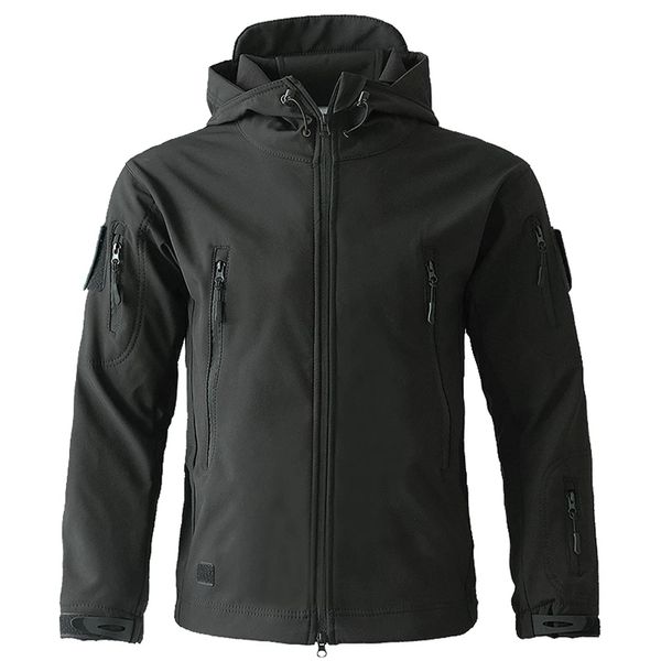 Mens Jackets Veste tactique pour hommes vestes de randonnée peau de requin vêtements à coque souple coupe-vent pilote de vol capuche veste de terrain en polaire militaire 220829