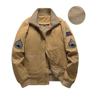 Herenjassen Militaire bommenwerper mannen Dikke fleece mannen Windschepen Outdoor Coats Mannelijke piloot 220930