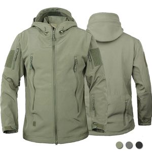 Vestes pour hommes militaires en plein air hommes peau de requin coquille souple tactique imperméable coupe-vent armée veste de combat à capuche Bomber manteaux 231212