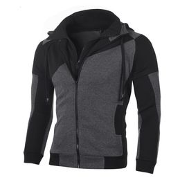 Chaquetas para hombre MRMT Marca Sudaderas con capucha para hombre Sudaderas Colorblock Doble cremallera con capucha Cardigan para hombre Sudadera con capucha delgada 221207