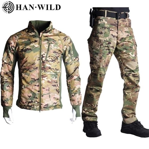 Vestes pour hommes Vestes de randonnée en plein air Veste de cyclisme tactique Softshell Camo Vêtements de chasse Uniforme militaire Hommes Costumes de camping coupe-vent 220929