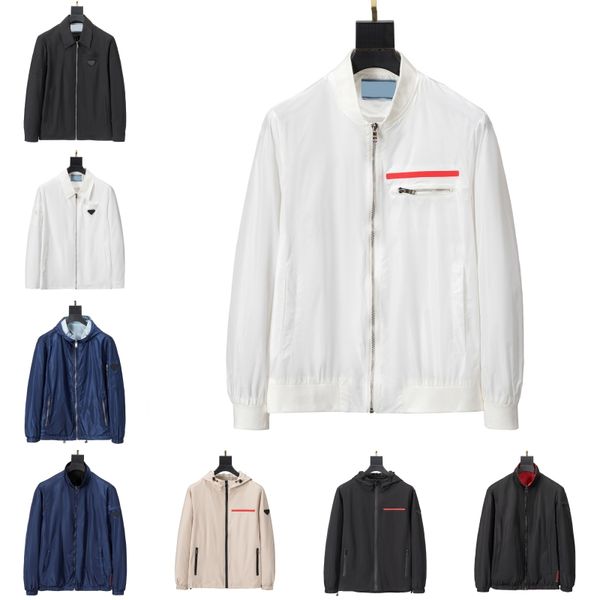 vestes pour hommes PR veste en cuir veste de moto manteau designer homme triangle badge haut de gamme hommes et femmes veste noir blanc avec crème solaire en vrac vêtements de sport décontractés