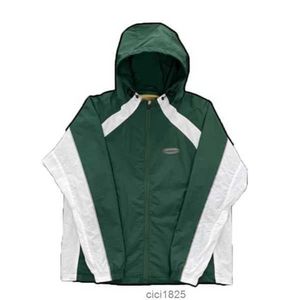 Vestes pour hommes imprimer CRT veste à capuche avec fermeture éclair coupe-vent veste de sport tendance de la rue panneau de contraste à capuche CoatVTJ1 3ETG6