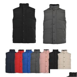 Vestes pour hommes Puffer Jacket Down Winter Hip Hop Hommes Parkas Couleurs Solides Gilet Top Qualité En Gros Homme Femme Manteau Sans Manches Taille Drop Dhwte