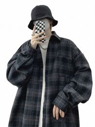 Vestes pour hommes Rétro Classique Streetwear Printemps Automne Plaid Turn-down Col Nostalgique Style Américain Mâle Survêtement Loisirs Confortable A8pv #