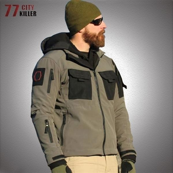 Vestes pour hommes Veste tactique à coque souple pour hommes Agent spécial militaire coupe-vent imperméable à l'eau vestes cargo multipoches manteau de combat SWAT en plein air 220912