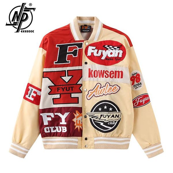 Chaquetas para hombre Spring American Vintage Motorcycle Bomber Jacket Hombres Mujeres Heavy Industry Bordado Racing Baseball Abrigo de manga larga 230818