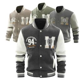 Jaquetas masculinas primavera e outono jaqueta bomber piloto exército verde lazer ar terno de beisebol marca moda casaco 231018