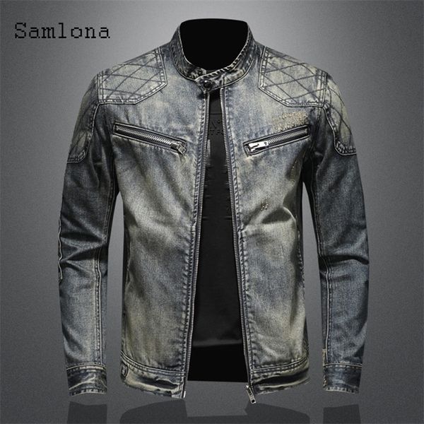 Chaquetas para hombre Primavera Otoño Hombres Denim Moda Slim Fits Motocycle Jean Chaqueta Patchwork Multi Cremallera Ropa sexy 220930