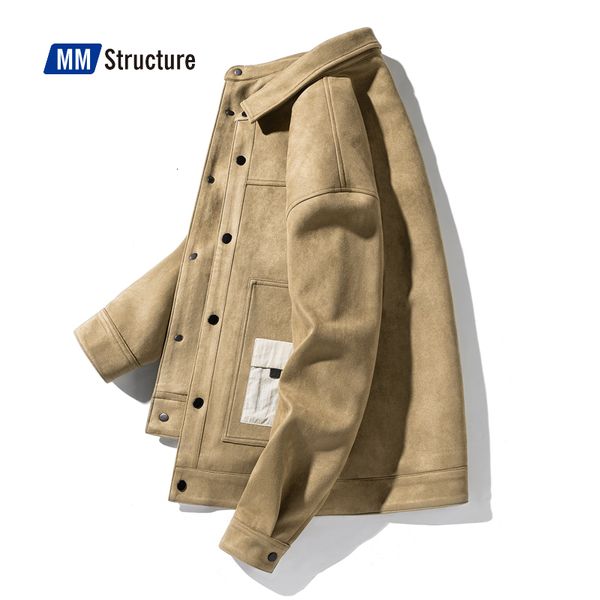 Hommes Vestes Printemps Faux Daim Veste Rue Revers Outillage Style Manteau Standup CollarFashion Casual Harajuku Version Vintage 230808