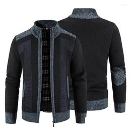 Vestes pour hommes Veste d'hiver élégante Cardigan Plus Taille Col montant P Manteau d'automne chaud Patchwork Casual Hommes Vêtements Drop Livraison Appar Ot8Dk